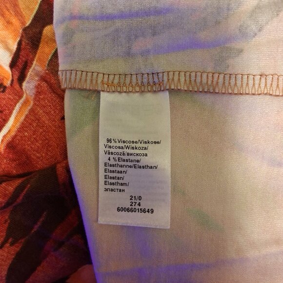 NWOT Kapalua Women’s Multi Color Printed Short Sleeve V Neck Midi Dress Size 10 - Picture 9 of 9